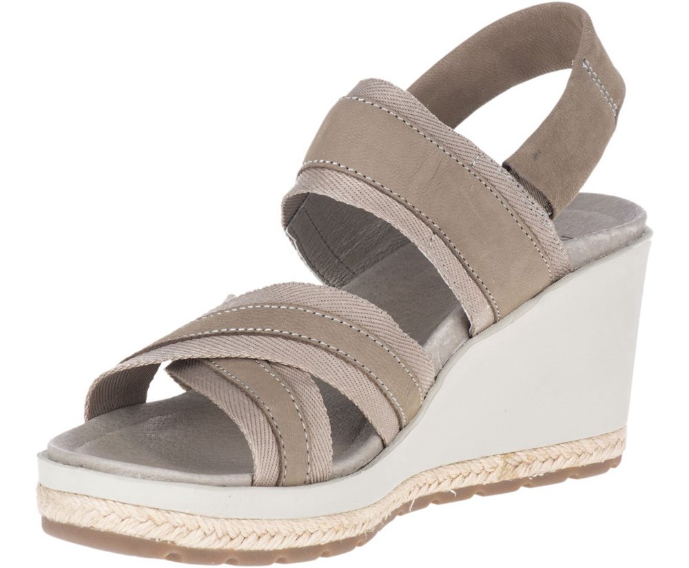 Merrell Sandals Grey - Kaiteri Wedge Strap - Womens 54GXEYLWK